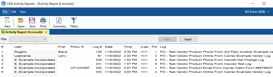 API - activity report