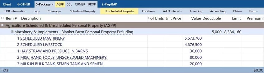 Blanket list summary in HawkSoft