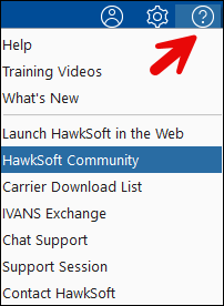 Community - Help Menu